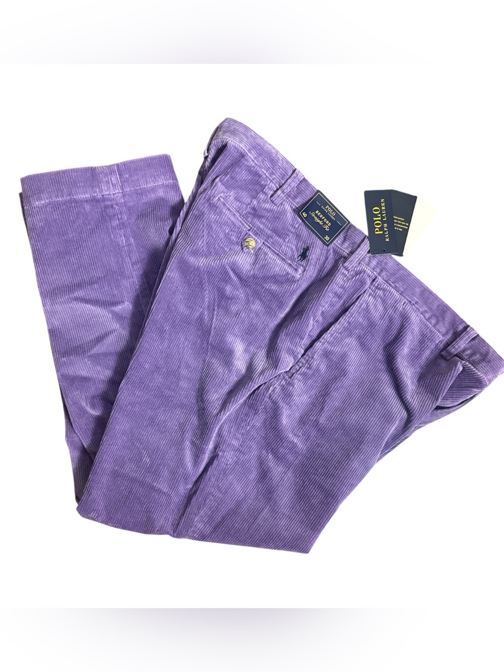 NWT POLO Ralph Lauren Bedford Straight Corduroy 40 x 30 Flat Front Chino Preppy - Picture 13 of 13